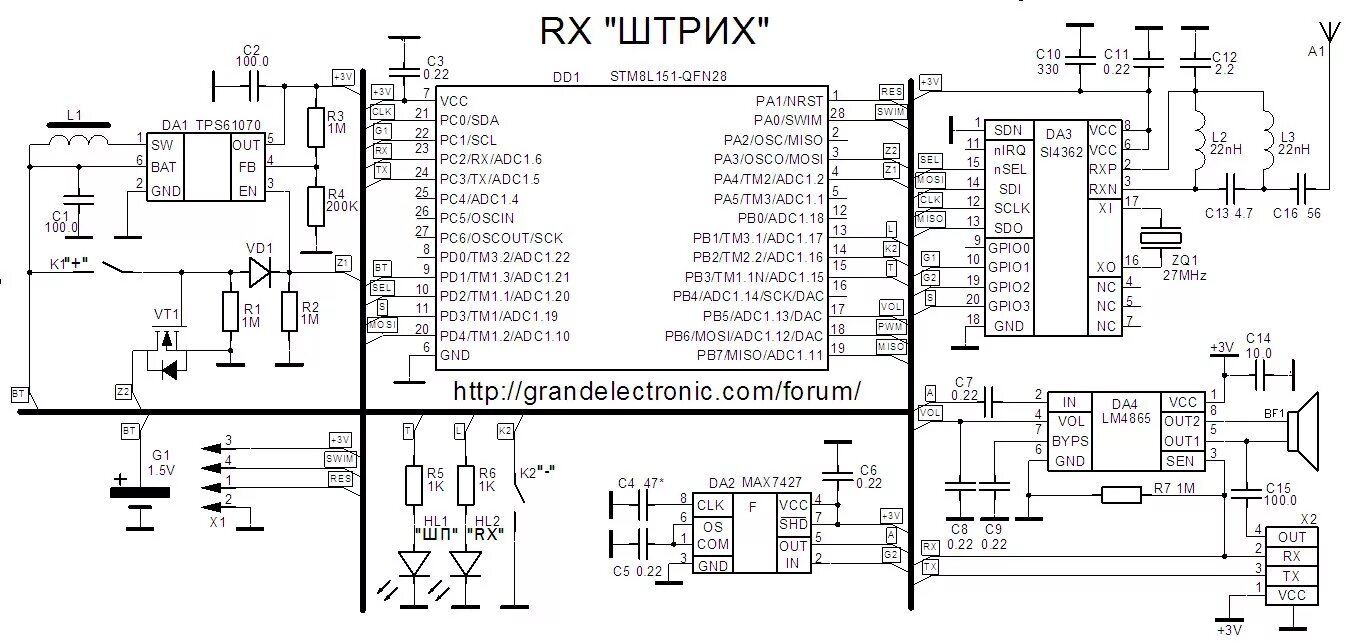 Схема т тюнера. Stm8l151 схемы. stm8s003f3p6 проекты. stm32 включение часового кварца схема. la1135 приемник схема.