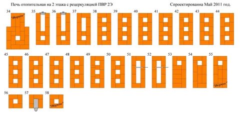 Схема кладки вентканалов из кирпича