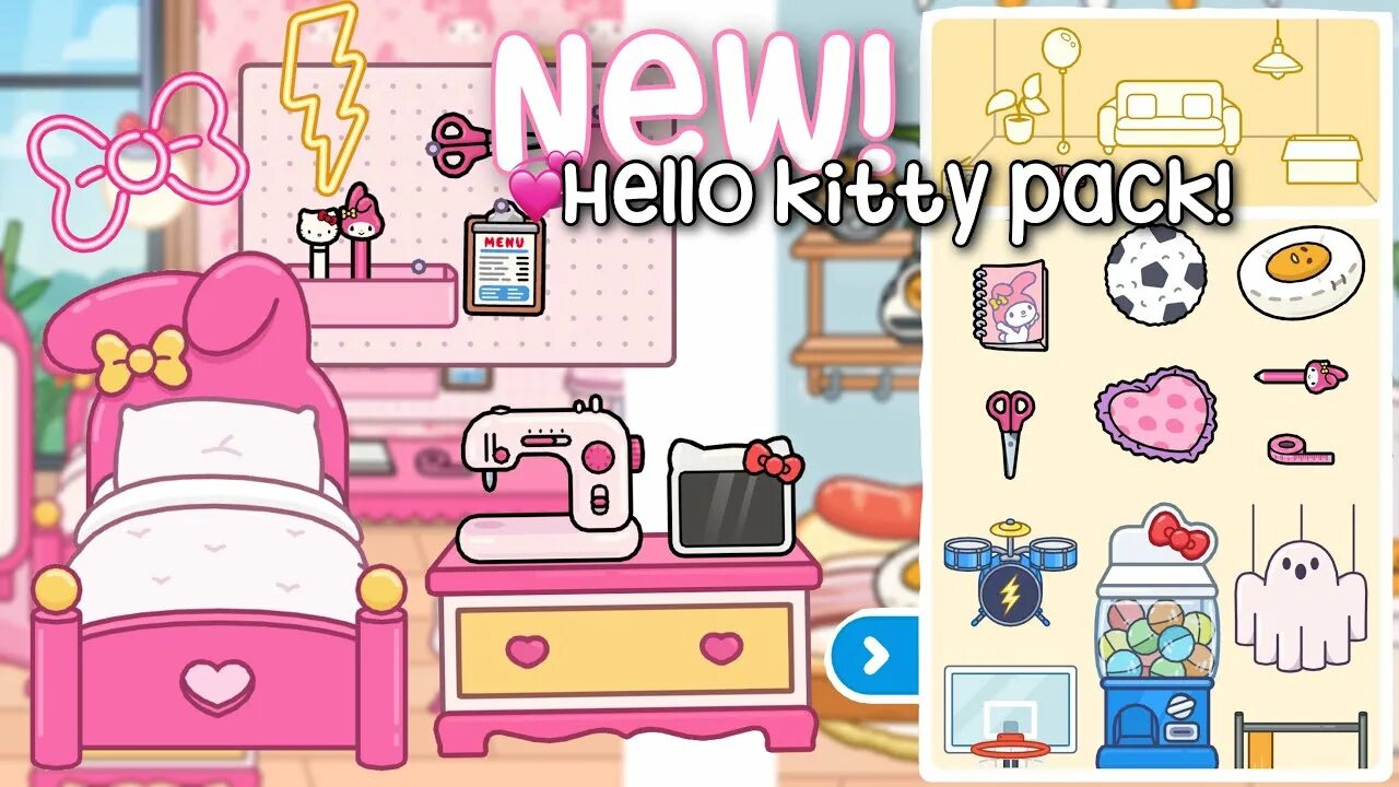 Новое обновление toca boca hello kitty. Тока бока мебель хеллоу китти. хелло китти тока бока комната. тока бока вещи hello kitty. тока бока в стиле hello kitty.