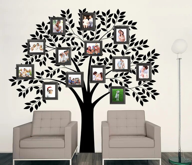 генеалогическое дерево на стене. панно в виде дерева на стену. фоторамка семейное дерево. декор для стен. дерево на стене.