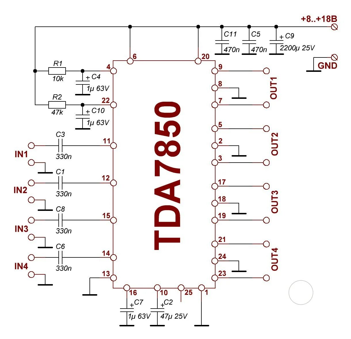 Микросхема тда 7388. Tda 7388 усилитель. tda7388 схема включения. схема микросхемы tda7388. tda7388 схема усилителя мощности.