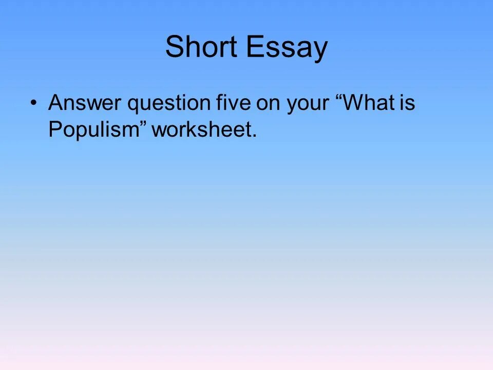 Answer essay questions