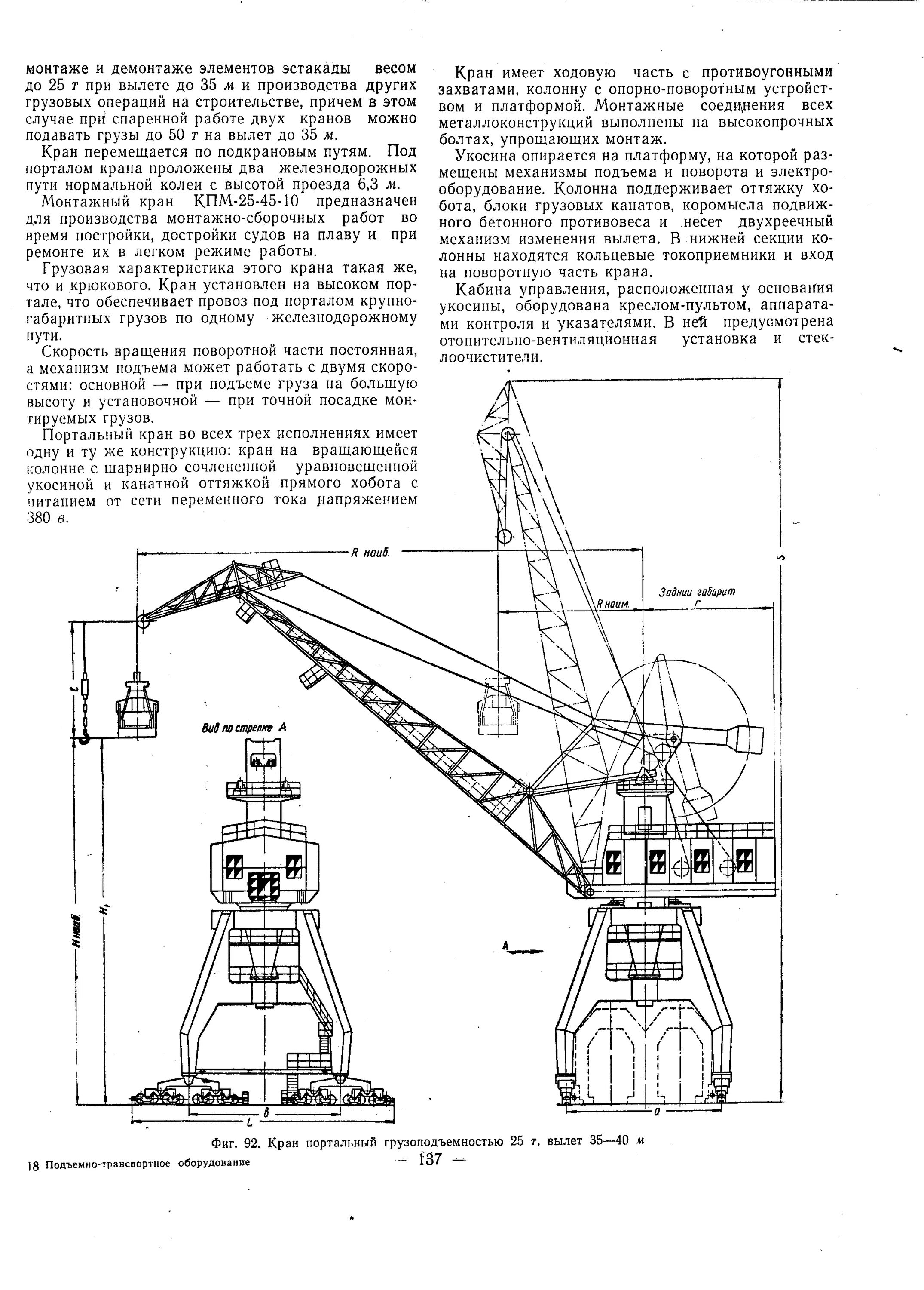 Монтажный портальный кран 30 25 тс завода ПТО им. Кирова , вып. 1968 г. - Энцикл