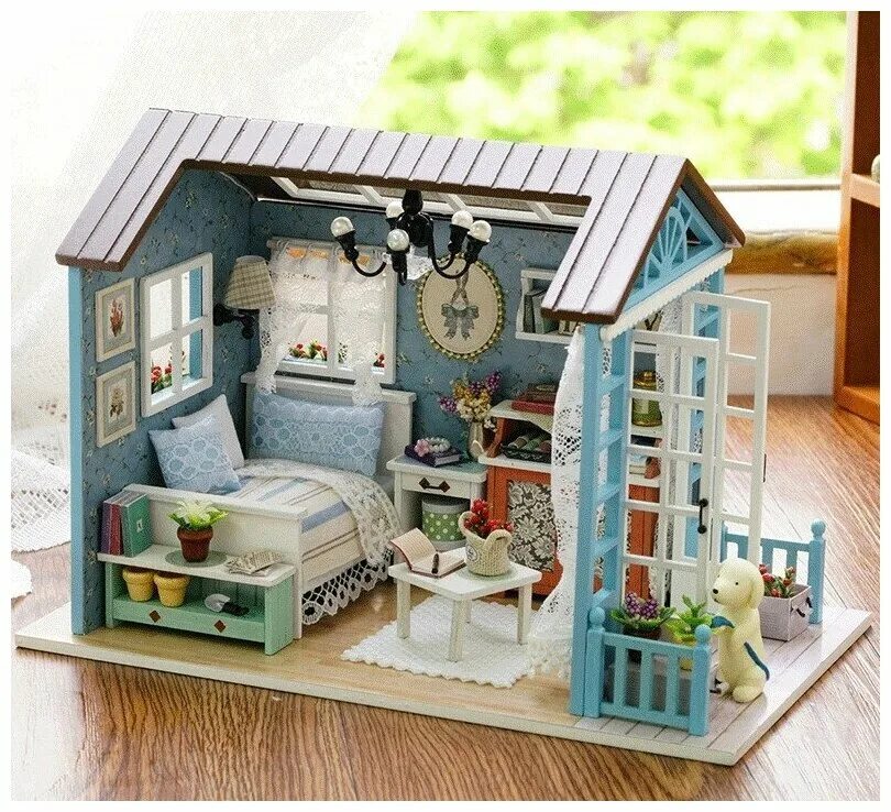 Конструктор румбокс купить. Румбокс голубая мечта. Mini House DIY румбокс. Dollhouse Miniature кукольный домик. Интерьерный конструктор румбокс голубая мечта.