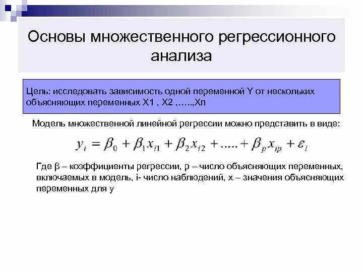 Компоненты множественной линейной регрессии. Множественная линейная регрессия. Модель множественной регрессии. Многофакторная регрессионная модель.