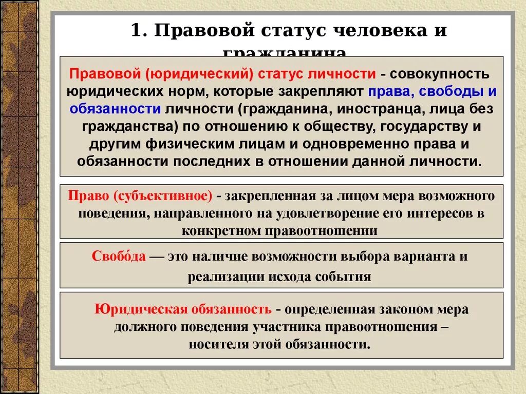 Что означает понятие правовой статус личности. Правовой статус человека и гражданина. Поавовы статут человека. Правовое положение человека. Правовое положение человека и гражданина.