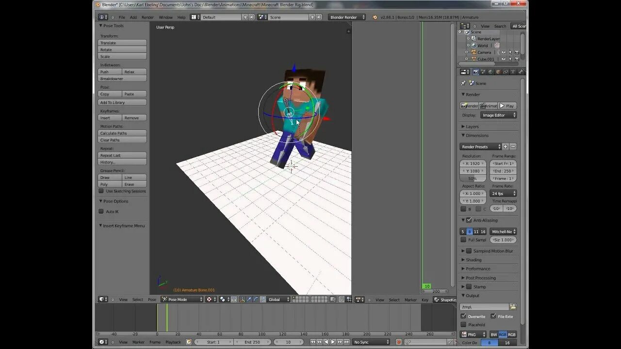 Minecraft simple rig blender
