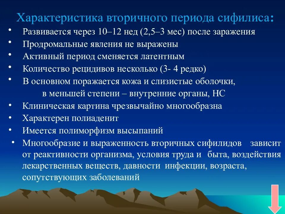 Характеристика втор. Характеристика вторичного сифилиса. вторичный период сифилиса. признаки сифилидов вторичного периода. классификация вторичного периода сифилиса.