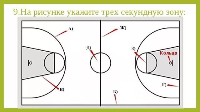 Зоны в баскетболе. Зоны баскетбольной площадки. Укажите Размеры баскетбольной площадки:. Линии баскетбольной площадки с названиями. На каком расстоянии штрафная линия