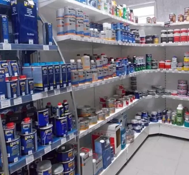 Полки для магазина стройматериалов. Краска автомобильная. Магазин красок. Магазин красок покраски. Покрасочные материалы автомобиля.
