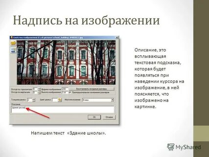 При наведении появляется текст