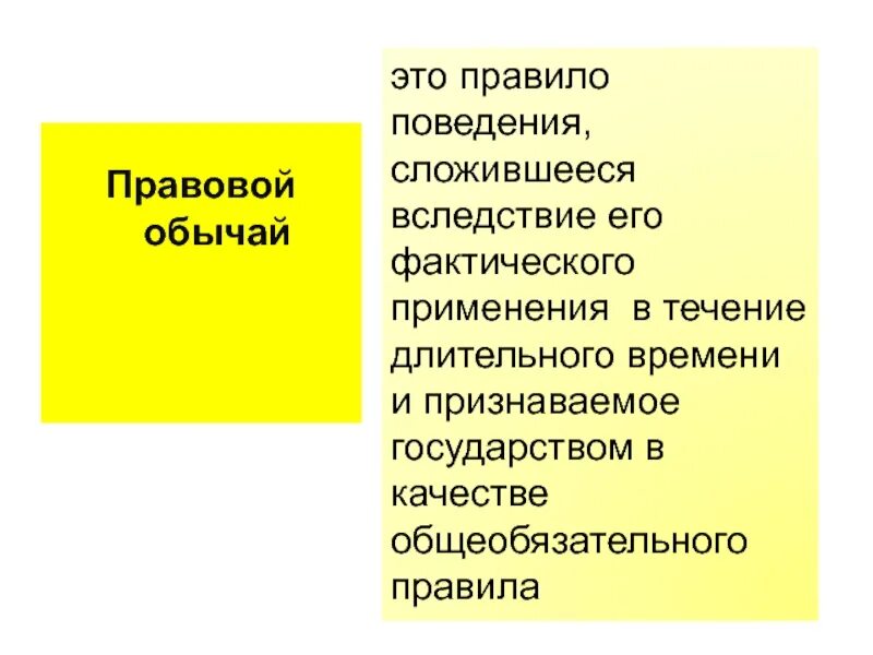 Правило поведения сложившееся вследствие фактического. Правовой обычай. Правило поведения сложившееся в течении длительного времени. Правила поведения сложившееся вследствие его фактического повелени.