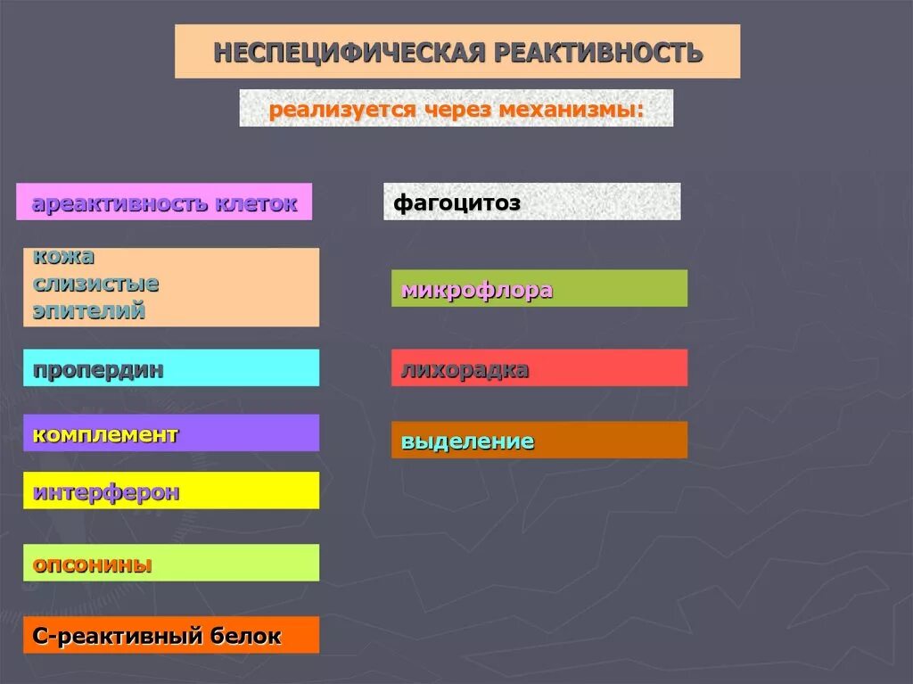 Реактивность примеры. Неспецифическая реактивность. Неспецифическая патологическая реактивность. Специфическая и неспецифическая реактивность организма. Неспецифические механизмы реактивности.