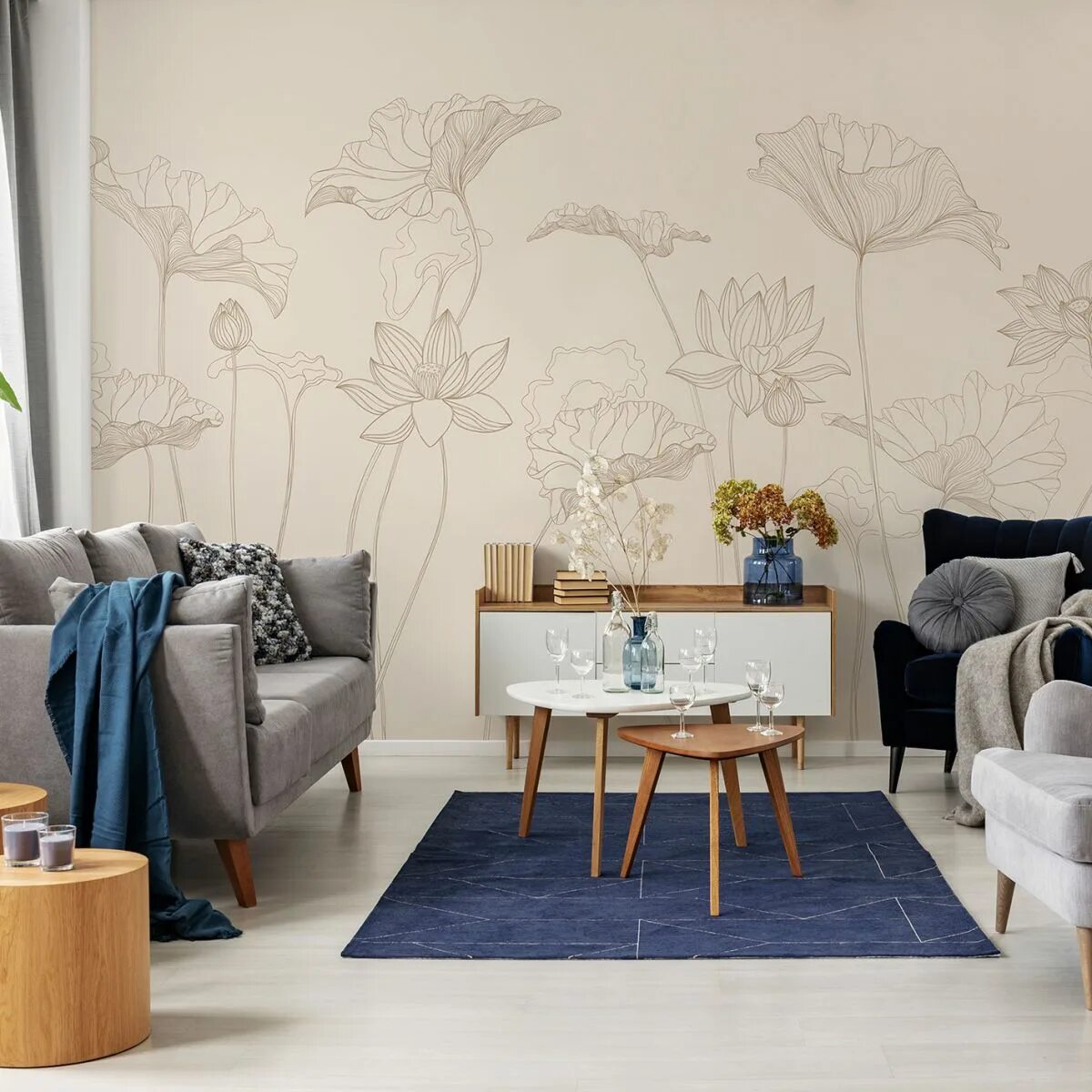 Модные обои в интерьере 2020 Photo of living room 2020 (60 Photos)