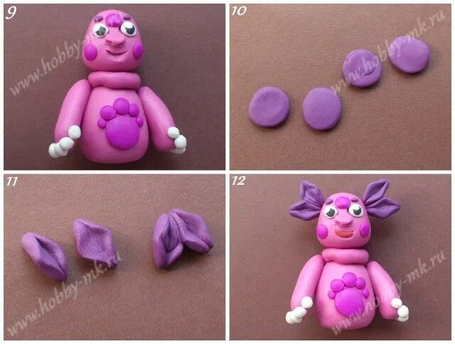 Что можно сделать из фиолетового пластилина Clay dinosaur Cute polymer clay, Polymer clay projects, Polymer clay art