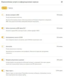Подключенные платные услуги билайн