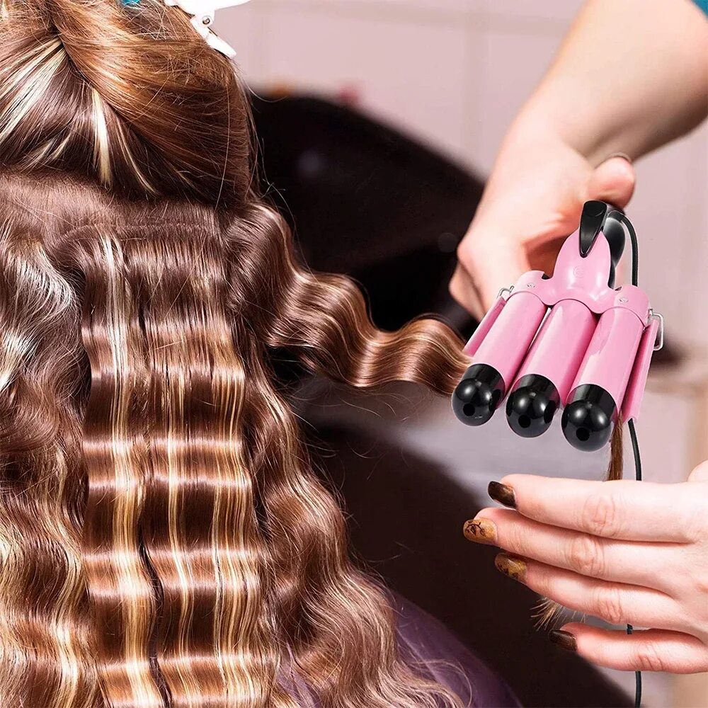 3 Barrel Curling Iron. Электро щипцы тройная волна. Riwa плойка тройная. Плойка 3 волны. Волос завивка тройной щипец