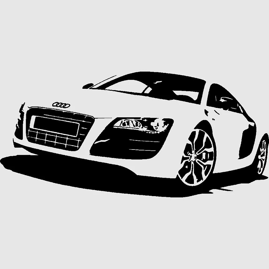 Нарисовать черную машину. Audi r8. Ауди р8 вектор. Ауди р8 силуэт. Audi r8 Art.