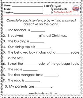 Adjectives 7 grade