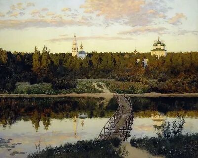 Левитан пейзаж с церковью