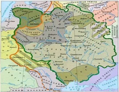 Карта литовского княжества в 13 веке