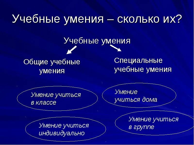 Учебные умения. Общие учебные умения. Специальные умения и навыки. Образовательные умения и навыки.