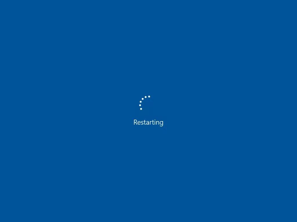 Reboot screen