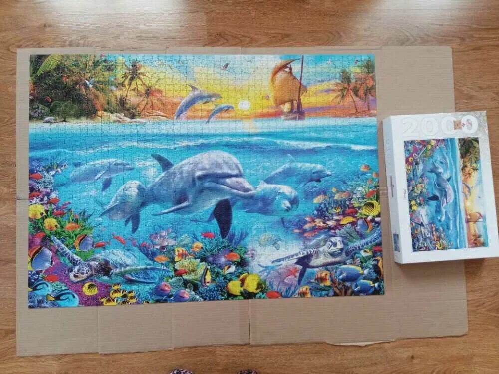 Пазл Step Puzzle Art collection дельфины (84032), 2000 дет.. Пазл 2000 деталей дельфины. Пазлы с дельфинами 2000. Собранный пазл. Пазлы в собранном виде