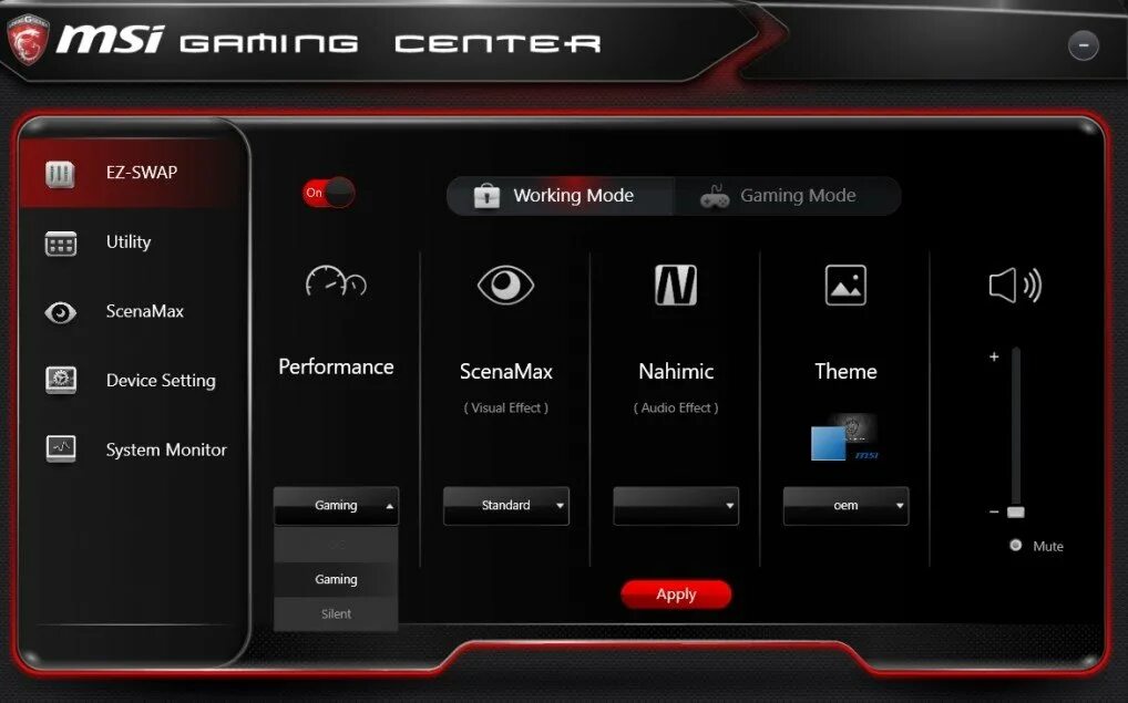 Gaming app setting. Утилита MSI Center. Программа для MSI Dragon Center. Панель управления MSI. MSI Gaming.