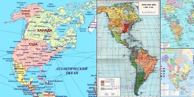 политическая карта америки на русском