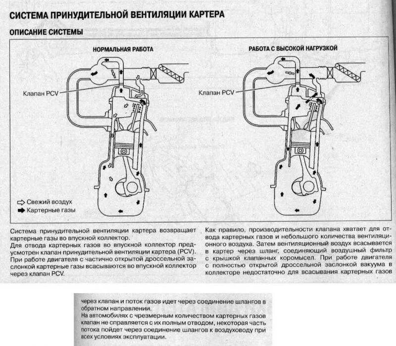 Как проверить систему картерных газов. Система вентиляции картера двигателя схема. схема вентиляции картерных газов к 20а. клапан вентиляции картера принцип работы. принцип действия клапана вентиляции картерных газов.