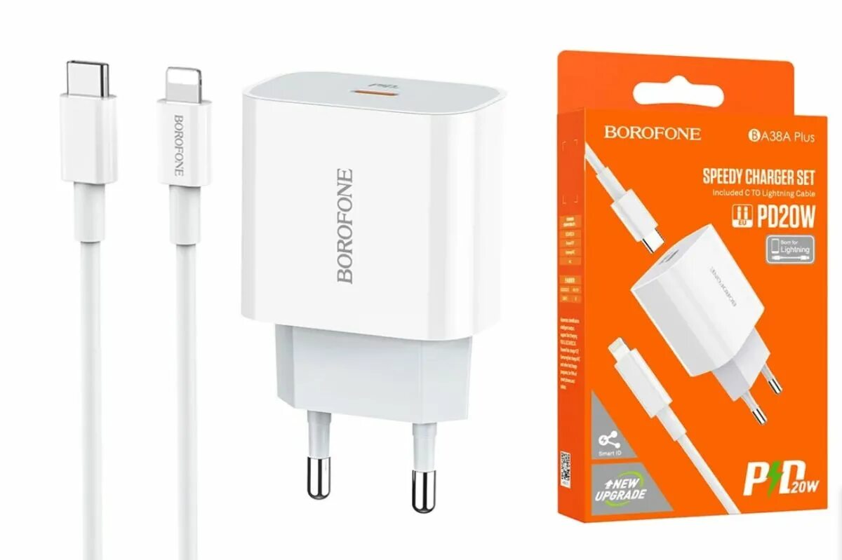 Зарядное устройство type c 20w. Сзу borofone ba38a plus speedy (1-pd20w) (белый). сзу borofone ba38a plus speedy pd20w charger, (белый). сзу borofone ba38a plus. сзу borofone ba-38aplus 1*usb-с qc3.0pd 20w white.