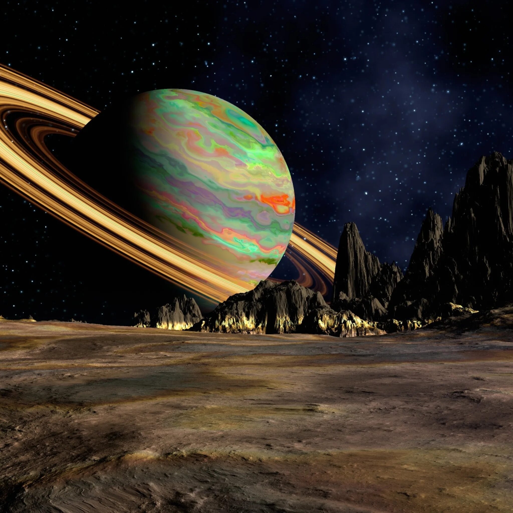 Юпитер газовый гигант. Сатурн (планета). Маленькие планеты. Космический пейзаж. Картина космос.
