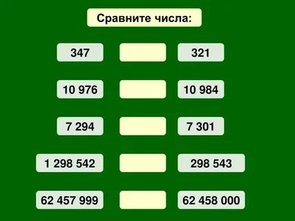 Сравни числа 99 999 и 100 000
