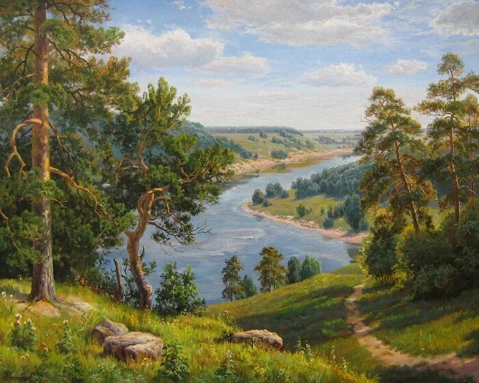 Виталий Васильевич Потапов летний пейзаж. Виталий Потапов художник картины. Художник Виталий Потапов пейзажи. Виталий Потапов реалистические пейзажи