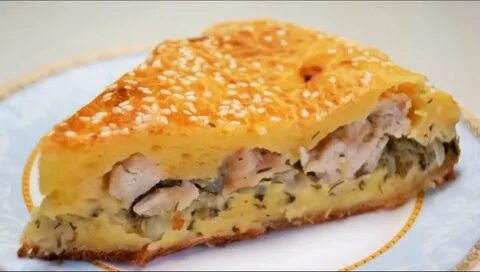 Простой пирог с курицей в духовке