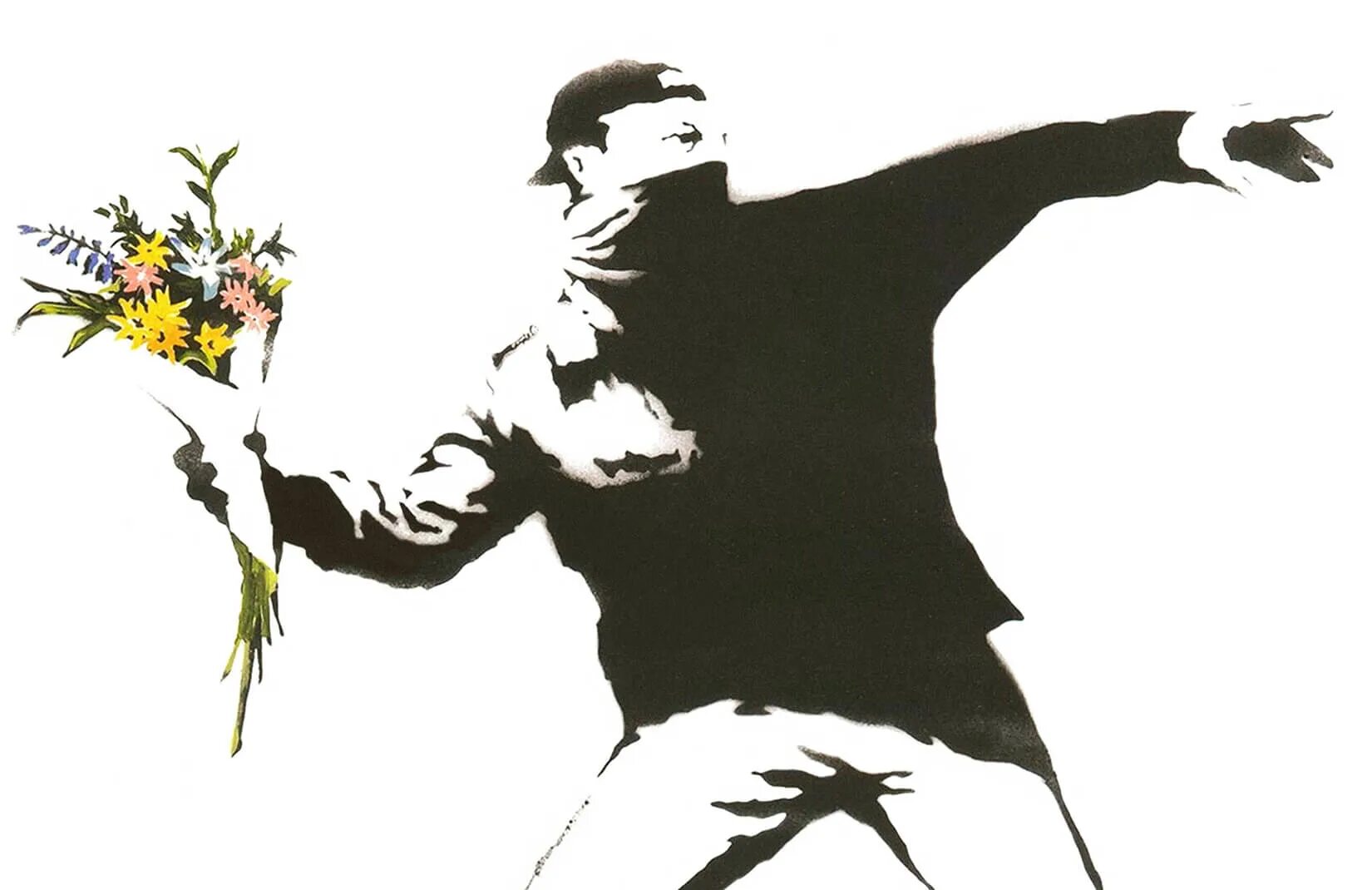 Метатель цветов banksy. Бэнкси человек кидающий букет. Метатель цветов banksy. Бэнкси цветы. Бэнкси цветы.
