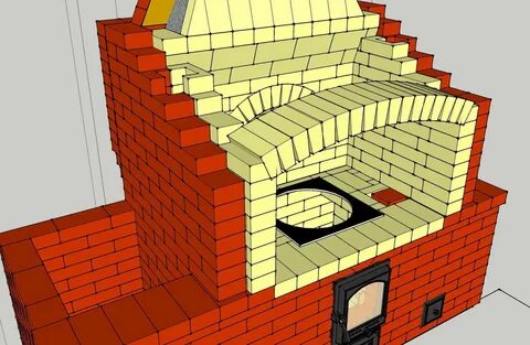 Порядовка печи из кирпича для беседки