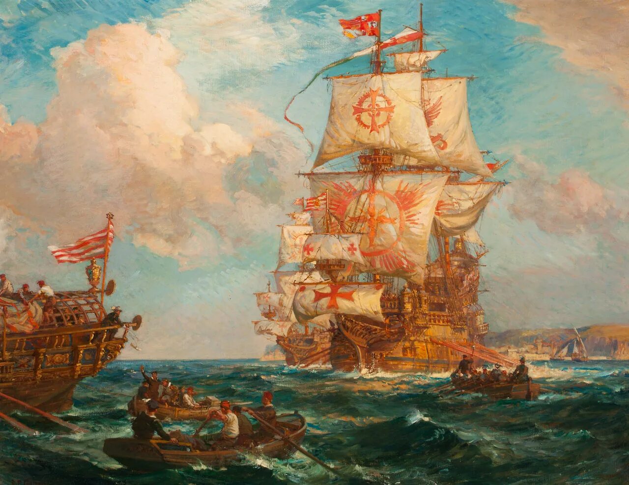 Эпоха парусного флота. Bernard Finnigan Gribble художник. Испанский флот 18 века. Бернард Финниган Гриббл (1872–1962) 'Чумной корабль.