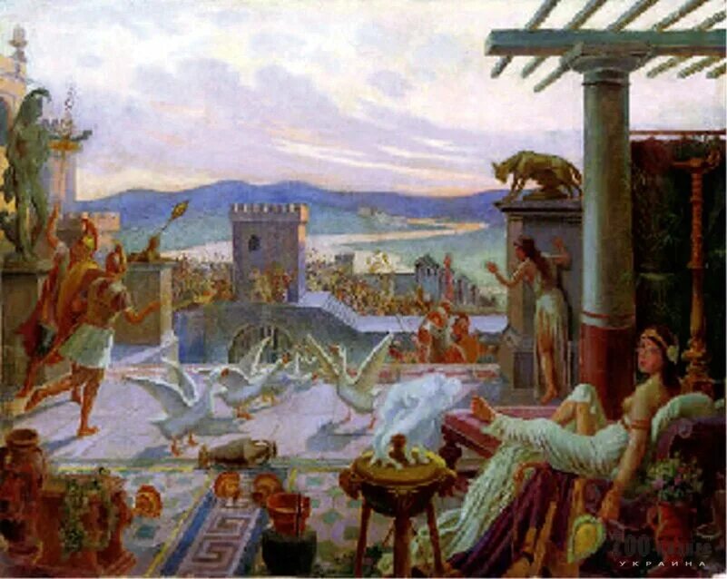 Кто спас рим. Гуси галлы Рим. Древний Рим гуси спасли Рим. Гуси спасли Рим от галлов. Гуси спасли Рим картина.