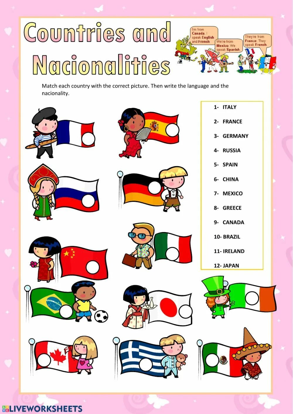 Learning languages exercises