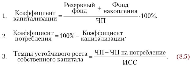 Фонд потребления. Коэффициент капитализации чистой прибыли. Резервный фонд формула. Коэффициент роста собственного капитала.