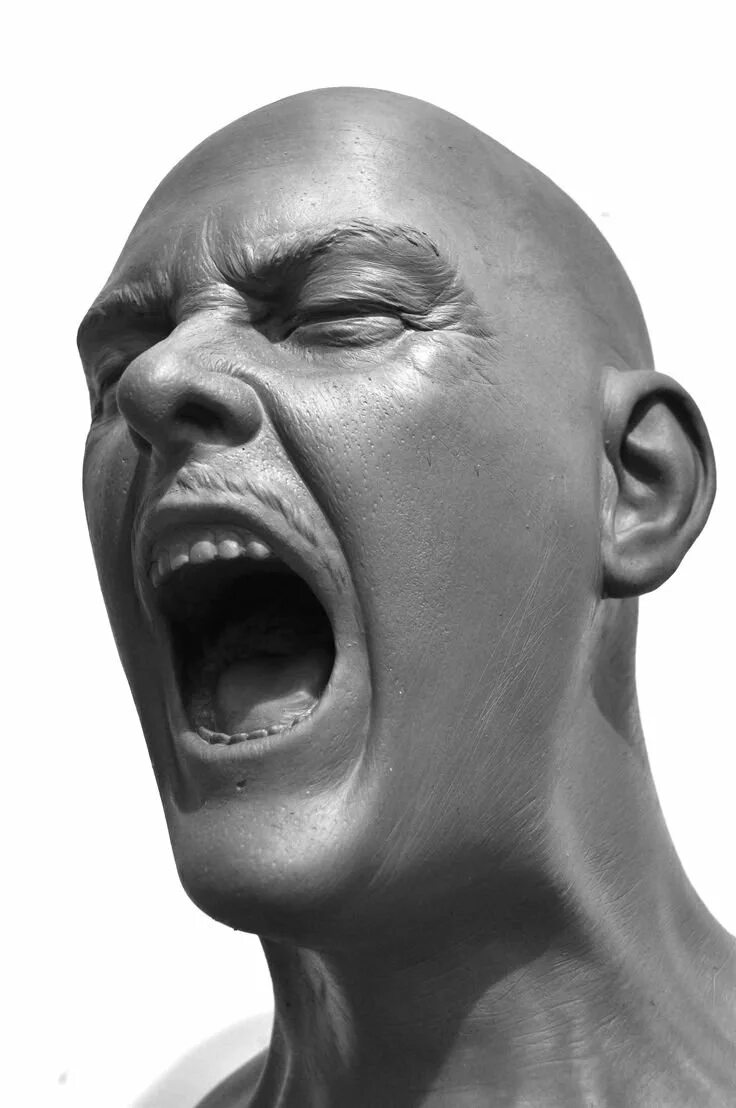Голова кричащего человека
