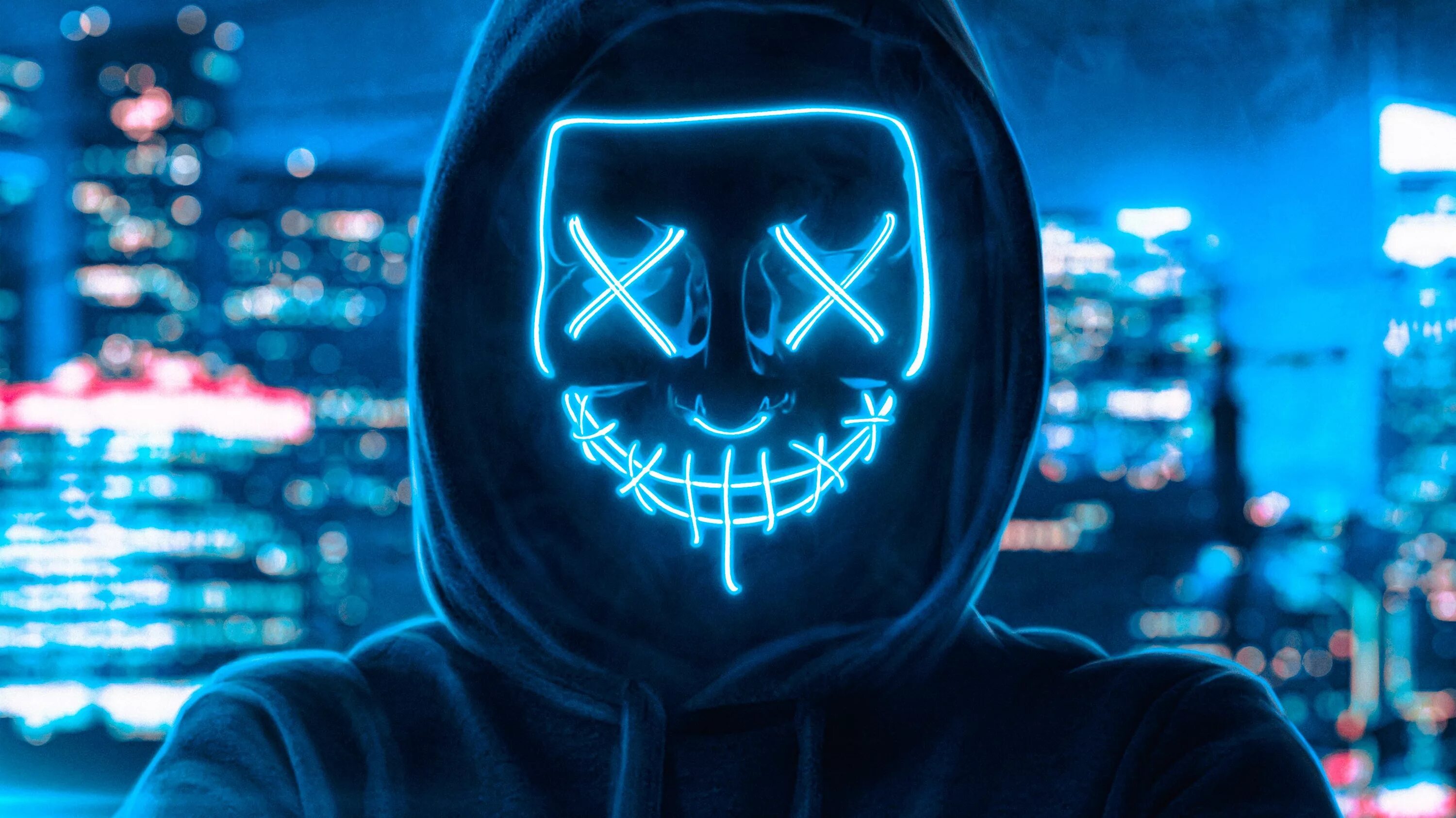 Крутой профиль. Маскед Мэн. Анонимус неон Маск Маск. Хакер неоновая маска. Человек в неоновой маске.