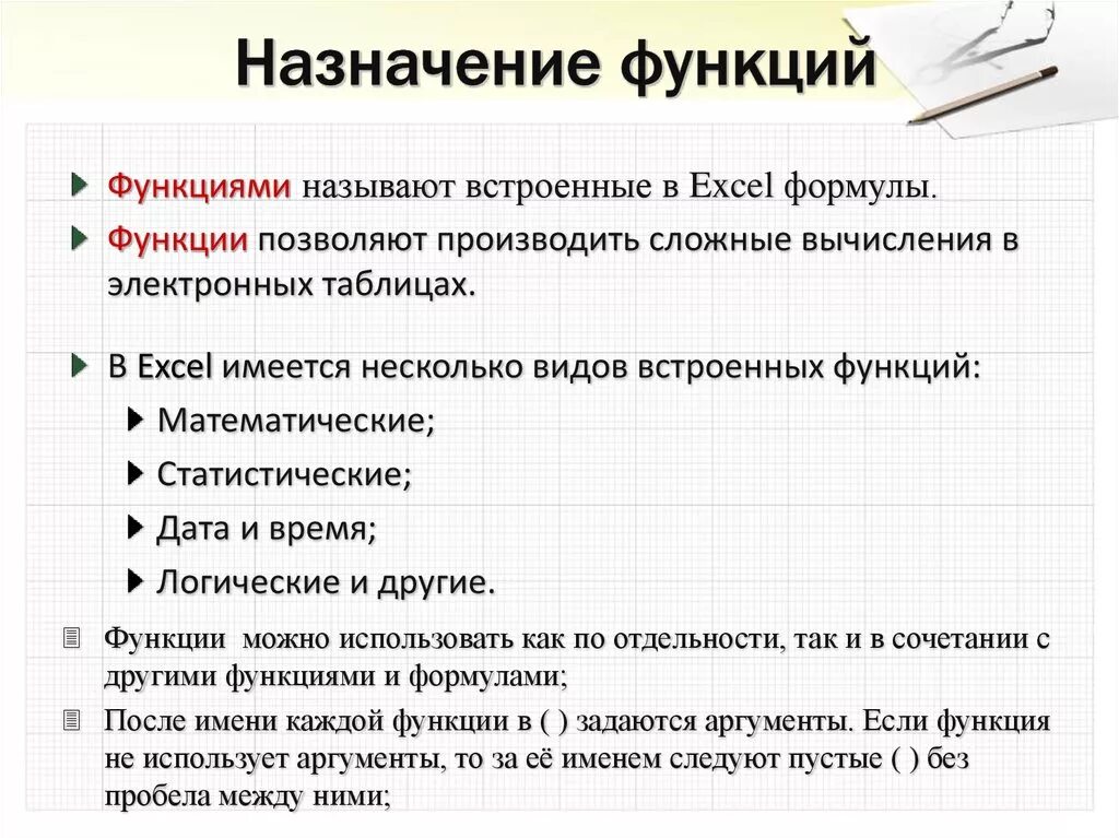 Укажите назначение функции найти. Назначение и функции электронных таблиц. Назначение функции. Назначение встроенных функций электронных таблиц. Назначить функции.