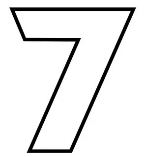 Цифра 7 черно белая