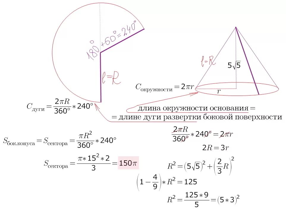 Угол при вершине развертки. Развертка конуса 240 градусов. угол развертки боковой поверхности конуса 240. центральный угол в развертке боковой поверхности конуса равен 240. угол развертки боковой поверхности конуса.