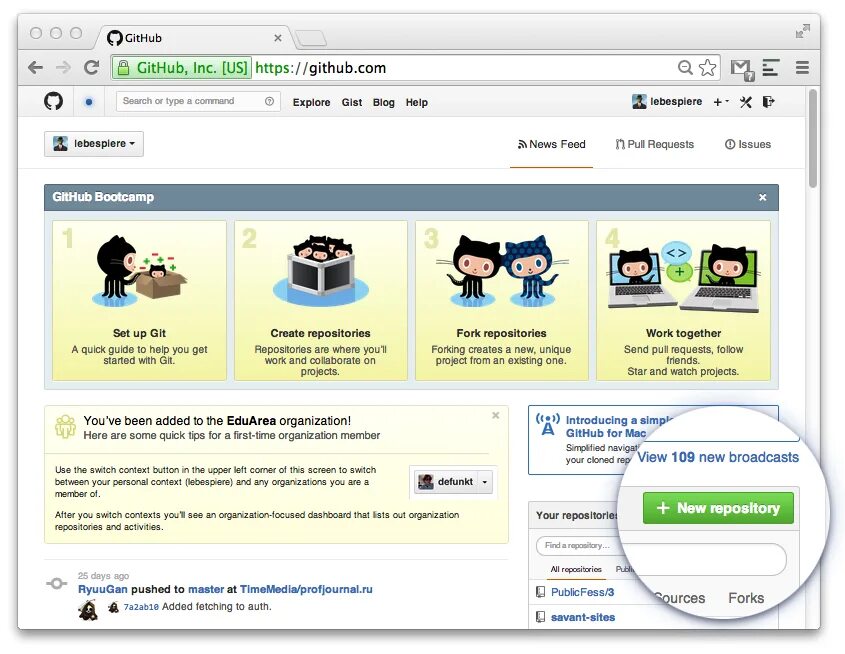 Github user name. Github user name