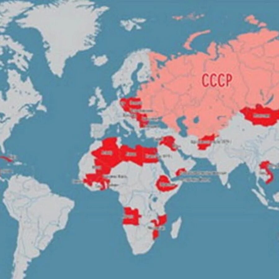 Страны которые были в союзе. Карта влияния СССР В мире.