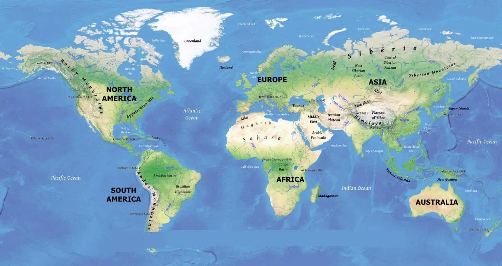 Physical world. Physical Map of the World. Geographical Map of the World. World Map Mountains.